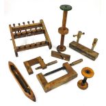 Wooden shuttle, clamp, weaving frame, wooden plane, etc. (a quantity)