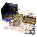 A quantity of pre decimal coinage, to include Victorian one pennies, half pennies, United States of