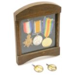 A World War I medal trio, named to RF Lewis, AB, RNVR, 1830, comprising 1914-15 star, Great War and
