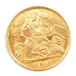 A George V half gold sovereign, dated 1912, 4g.