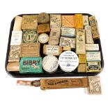 Victorian and later medicinal advertising products, boxes and packaging, some with contents, includi