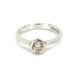 An 18ct white gold diamond solitaire ring, with round brilliant cut diamond approximately 0.50ct, in