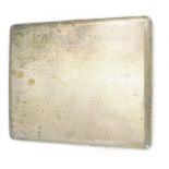 A George VI silver card case, of engine turned design, bearing internal initials JRWP, Birmingham 19