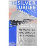 An LNER Silver Jubilee advertising poster, 76cm x 48cm, framed.