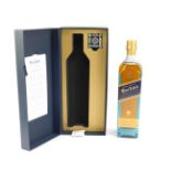 A Johnny Walker Blue Label Scotch whisky, 75cl bottle and bottle stopper, in presentation case.