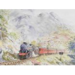 Christopher Ware (20thC School). Highland Steam, limited edition print, 3/75, 35cm x 68cm, framed an
