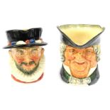 Two Royal Doulton large character jugs, Beefeater, and Parson Brown.