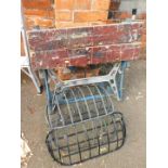 Three metal hay baskets, and a Black & Decker Workmate. (4)