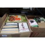 Hardback and paperback books, suitcase of books, cookery, fiction, non fiction, web cab reels, calcu