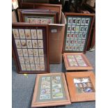 Framed cigarette cards, various sets to include Wills's, British Butterflies and others. (a large qu