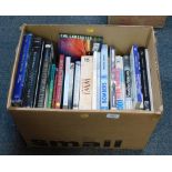 Various books, relating to the World War, Titanic, Battles of World War Two and others. (1 box)