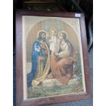 Pictures and prints, comprising religious scene, tapestries, firescreens, etc. (1 pile)