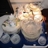 China and effects, Minton Marlow pattern preserve jar, various other similar saucers, collectors pla