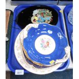Decorative ceramics, to include two Coalport serving plates, two Oriental glass wall plaques, Cheri