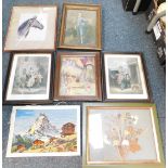 Pictures and prints, horse prints, etc. (a quantity)