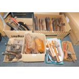 Tools, wood planes, chisels, etc. (a quantity)