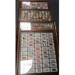 Frames cigarette cards, signed characters, etc. (4 frames)