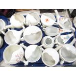 Semi porcelain and other feeding cups, to include floral decorated, transfer printed, etc. (1 tray)
