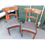 Two 19thC mahogany bar back dining chairs. (2)