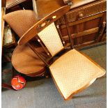 Two dining chairs, comprising an Edwardian dining chair with mother of pearl inlay and a 1920's/1930