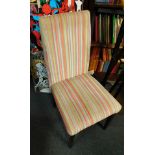 A striped dining chair.