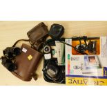 Various cameras and effects, Yashica, Agfa and others, binoculars, etc. (1 tray)