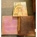 A Victorian musical Olympia photograph album, leather binding with figures, a Christopher Columbia p