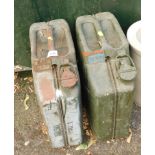 Two metal fuel cans.