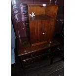 A group of furniture, a mahogany bedroom suite, comprising two wardrobes and a dressing table, toget