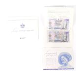 Various banknotes, two Royal Bank of Scotland 100th Birthday of Her Majesty Queen Elizabeth II twent