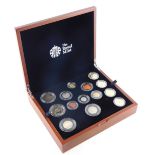 A 2015 United Kingdom proof coin set, in outer case and box.