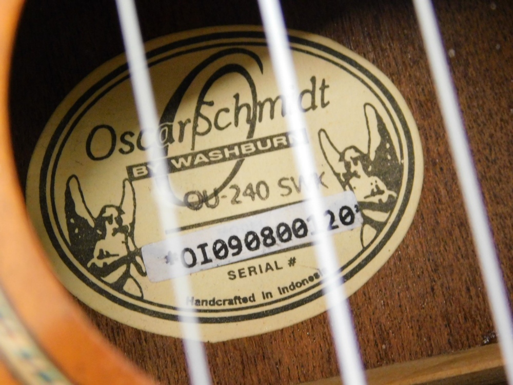 An Oscar Schmidt Washburn Hawaiian style guitar. (cased) - Image 6 of 7