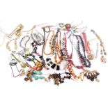 Various costume jewellery, beads, necklaces, etc. (a large quantity)