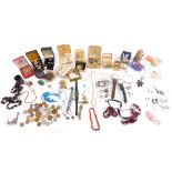 Various costume jewellery and related items, wristwatches, faux cherry coloured amber style necklace