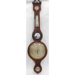 P & A Cicera & Co. A mahogany five dial banjo barometer, with dry damp feature, thermometer, bullsey