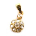 Withdrawn Pre-Sale by Vendor A seven stone diamond floral drop pendant, round brilliant cut, 0.5ct