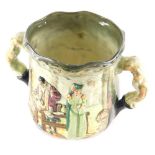 A Royal Doulton limited edition loving cup, The Apothecary, number 425, printed marks beneath, 10cm