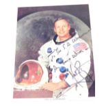 Withdrawn Pre-Sale by Vendor Neil Armstrong interest. A colour photograph signed to Sgt ST Wayling