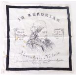A Queen Victoria memorial linen handkerchief, Queen of the United Kingdom of Great Britain and Irela
