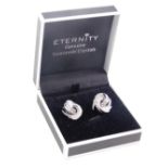 A pair of Eternity Swarovski Crystal clip earrings, 3cm wide. (2)