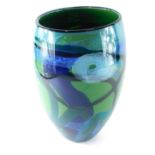 A Ioan Nemtoi Forest Collection glass vase, decorated in swirl pattern of tapering form, 32cm high.