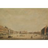 Bonnington (R.) and T. Cartwright. A PERSPECTIVE VIEW OF NOTTINGHAM MARKET PLACE hand coloured aqua