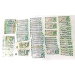 Various banknotes, a quantity of one pound notes, English and Scottish, to include Page, CY75332324,