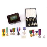 Various WWII style and other medals, Aircrew Europe Star, copies, one Victoria style and others, etc