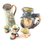 Various Royal Doulton character jugs, large Rip Van Winkle, 20cm high, small Jarge, and a Royal Doul