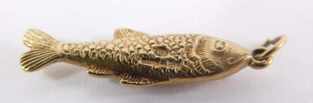 A 9ct gold fish charm, 3cm long, 3.2g. - Image 2 of 2