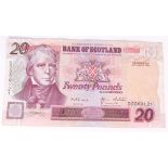 Banknote, a Bank of Scotland twenty pound note, Grant, DC000121.