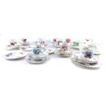 Various Royal Albert china, Flower of the Month series cups, February, 7cm high, Old Country Roses,