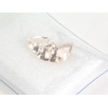 Three loose pink topaz, triangle cut, 9.6cm x 6mm deep.