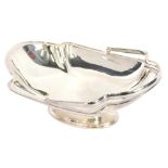 A George V silver basket, with angular swing handle, shaped body and oval foot, Sheffield 1923, 8cm